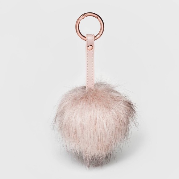Mossimo Supply Co. Accessories - Medium Faux Fur Pom Keychain Blush or multicolor